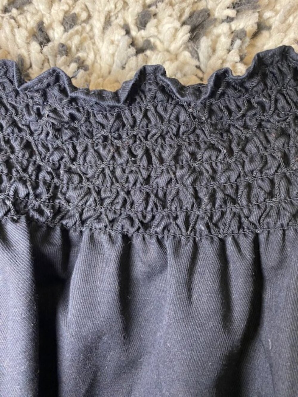Kate Spade Saturday Black Linen/Cotton Blend Skirt Size Small Elastic, Pockets - Picture 5 of 11